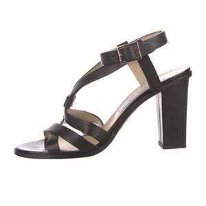 Jimmy Choo strappy block heel black sandals size 40